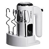 Міксер ручний 2 насадки вінчики та гаки для тесту електроміксер кухонний потужний 800 Вт Білий Sokany SK-02025, фото 2