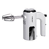 Міксер ручний 2 насадки вінчики та гаки для тесту електроміксер кухонний потужний 800 Вт Білий Sokany SK-02025, фото 5