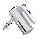 Міксер ручний 2 насадки вінчики та гаки для тесту електроміксер кухонний потужний 800 Вт Білий Sokany SK-02025, фото 7