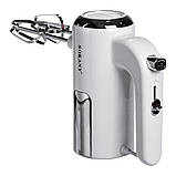 Міксер ручний 2 насадки вінчики та гаки для тесту електроміксер кухонний потужний 800 Вт Білий Sokany SK-02025, фото 8