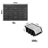 Панель перфорована для метизів Kistenberg 230х78см на 180 контейнерів з кришкою, фото 5