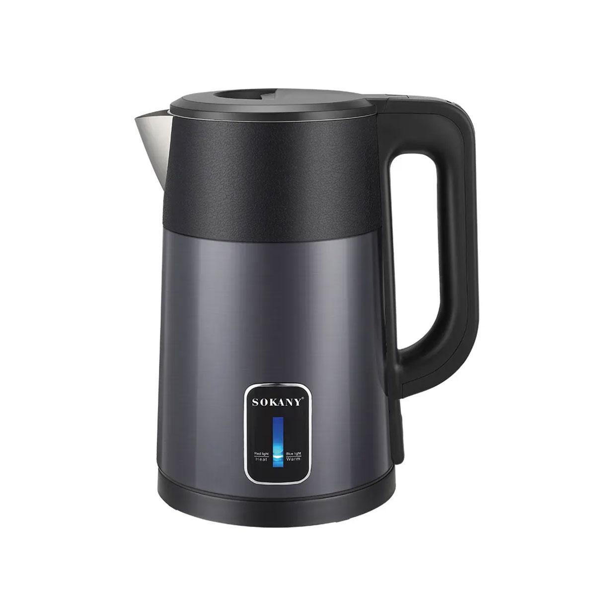 Чайник електричний термочайник термопот з підтримкою температури 2.5 л електричний чайник термос металевий Sokany 1500 Вт, фото 1