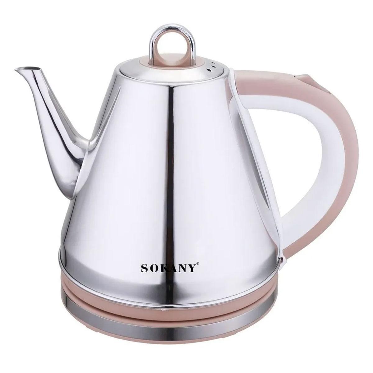 Чайник електричний 1.5 л єлектрочайник електрочайник дисковий нержавіюча сталь металевий 1100 Вт Sokany SK-SH-1083, фото 1