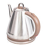 Чайник електричний 1.5 л єлектрочайник електрочайник дисковий нержавіюча сталь металевий 1100 Вт Sokany SK-SH-1083, фото 5