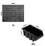 Панель навісна для метизів на 45 великих контейнерів Kistenberg 58х117см, фото 9