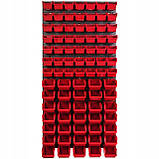 Панель навісна для метизів на 84 червоних контейнерів Kistenberg 58х117см, фото 2