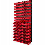 Панель навісна для метизів на 84 червоних контейнерів Kistenberg 58х117см, фото 3