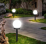 Світильник садовий на сонячній батареї, LED куля 10 см, SuperLED, 6шт, фото 5