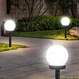Світильник садовий на сонячній батареї, LED куля 10 см, SuperLED, 6шт, фото 6