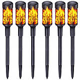 Світильник садовий на сонячній батареї SuperLED з імітацією полум’я, набір 6шт, фото 2