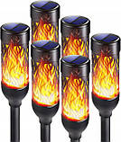 Світильник садовий на сонячній батареї SuperLED з імітацією полум’я, набір 6шт, фото 4