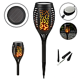 Сонячна садова LED лампа факел Flami SuperLED з ефектом полум’я, набір 4шт, фото 2