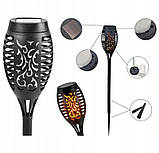 Сонячна садова LED лампа факел Flami SuperLED з ефектом полум’я, набір 4шт, фото 6