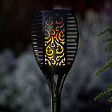 Сонячна садова LED лампа факел Flami SuperLED з ефектом полум’я, набір 4шт, фото 7