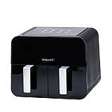 Аерофритюрниця на 10 літрів фритюрниця без олії з двома відділеннями аерогриль 2400 Вт SOKANY чорна SK-10005, фото 2