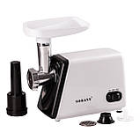 Електрична м'ясорубка для м'яса електром'ясорубка для дому потужна 2500 Вт із насадками Sokany Біла SK-312, фото 3
