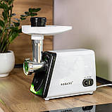 Електрична м'ясорубка для м'яса електром'ясорубка для дому потужна 2500 Вт із насадками Sokany Біла SK-312, фото 6