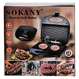 Електрогриль електрогріль для дому для бутербродів сосисок м'яса овочів мінігриль притискний контактний із захистом від перегріву, фото 10