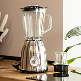 Блендер для коктейлів та смузі зі скляною чашею 1.5 літра портативний 4 режими швидкості 800 Вт Sokany SK186SS, фото 2