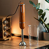 Блендер занурювальний ручний кухонний блендер для кухні 300 Вт смузі мейкер подрібнювач Sokany 1726 Помаранчевий, фото 6