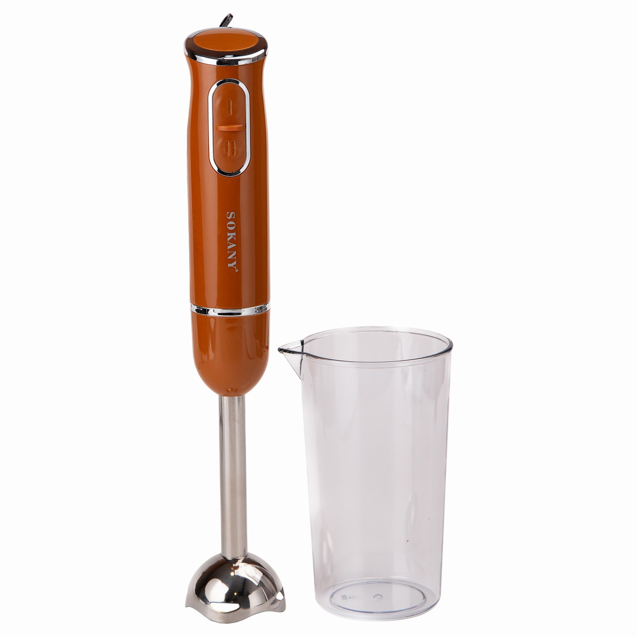 Блендер занурювальний ручний кухонний блендер для кухні 300 Вт смузі мейкер подрібнювач Sokany 1726 Помаранчевий, фото 1
