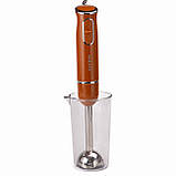 Блендер для смузі погружний, ручний блендер подрібнювач, кухонний блендер з подрібнювачем (1726) помаранчевий, фото 2