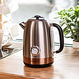 Електро чайник із термометром градусником чайник електричний металевий безшумний нержавіюча сталь єлектрочайник 1.7 л Sokany, фото 2