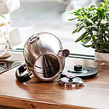 Електро чайник із термометром градусником чайник електричний металевий безшумний нержавіюча сталь єлектрочайник 1.7 л Sokany, фото 3