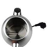 Електро чайник із термометром градусником чайник електричний металевий безшумний нержавіюча сталь єлектрочайник 1.7 л Sokany, фото 5