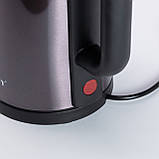 Електро чайник електричний нержавіюча сталь металевий 3 літри дисковий єлектрочайник Sokany SK-09018 Сірий, фото 7