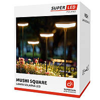 Садовий світильник на сонячній батареї SuperLED "Грибки" 76 см, квадратний, комплект 4шт