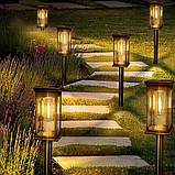 Лампа сонячна садова LED на ніжці для освітлення стежок, SuperLED, набір 6шт, фото 3