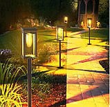 Лампа сонячна садова LED на ніжці для освітлення стежок, SuperLED, набір 6шт, фото 4