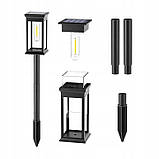 Лампа сонячна садова LED на ніжці для освітлення стежок, SuperLED, набір 6шт, фото 6