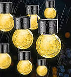 Підвісна ліхтар-гірлянда 6шт SuperLED Solar LED Куля для саду на сонячній батареї 3000K, Тепле світло, фото 7