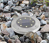 Лампа сонячна садова RGB вулична в землю вбивний диск LED світильник SuperLED, 4шт, фото 3