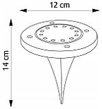 Лампа сонячна садова RGB вулична в землю вбивний диск LED світильник SuperLED, 4шт, фото 7