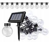 Гірлянда на сонячній батареї на 10 лампочок з теплим світлом SuperLED Soli для освітлення саду, патіо, альтанок, терас, фото 2