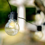 Гірлянда на сонячній батареї на 10 лампочок з теплим світлом SuperLED Soli для освітлення саду, патіо, альтанок, терас, фото 9