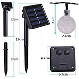 Сонячна гірлянда 50 LED-кульок, SuperLED Soli — довжина 9.5 м, тепле біле світло, IP65, датчик сутінків, для саду, тераси, фото 3