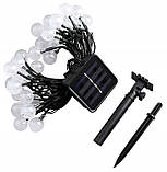 Сонячна гірлянда 100 LED-кульок, SuperLED Soli — довжина 19 м, тепле біле світло, IP65, датчик сутінків, для саду, тераси, фото 2