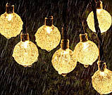 Сонячна гірлянда 100 LED-кульок, SuperLED Soli — довжина 19 м, тепле біле світло, IP65, датчик сутінків, для саду, тераси, фото 6