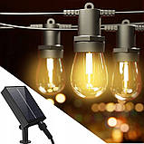 Сонячна гірлянда SuperLED Soli — 15 м, 15 змінних LED-лампочок E27, IP44, тепле біле світло, з пультом і зарядкою USB, фото 9