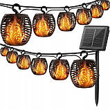 Гірлянда сонячна 20 лампочок SuperLED Flame з ефектом полум’я, IP65, фото 2