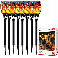 Сонячна садова LED лампа факел 8шт Flami SuperLED з ефектом полум’я