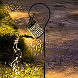 Садова сонячна лампа "Лійка" XXL з датчиком сутінків — декоративне LED освітлення для саду, тераси, балкону, SuperLED, фото 4