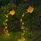 Садова сонячна лампа "Лійка" XXL з датчиком сутінків — декоративне LED освітлення для саду, тераси, балкону, SuperLED, фото 5