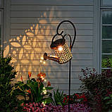 Садова сонячна лампа "Лійка" XXL з датчиком сутінків — декоративне LED освітлення для саду, тераси, балкону, SuperLED, фото 6