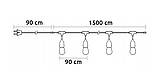 Садова гірлянда 15м з 15 LED-лампами E27 - декоративне освітлення для саду, тераси, балкона, SuperLED, фото 5