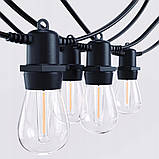 Садова гірлянда 15м з 15 LED-лампами E27 - декоративне освітлення для саду, тераси, балкона, SuperLED, фото 8